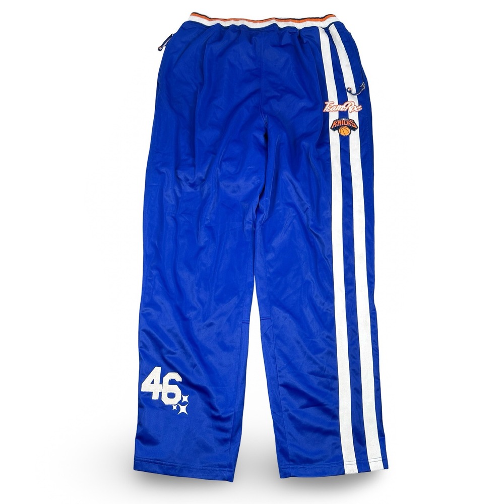 Vintage Y2K Team Roc NY Knicks Track Pants Mens 2XL Collab 2004 Rare Blue Snaps